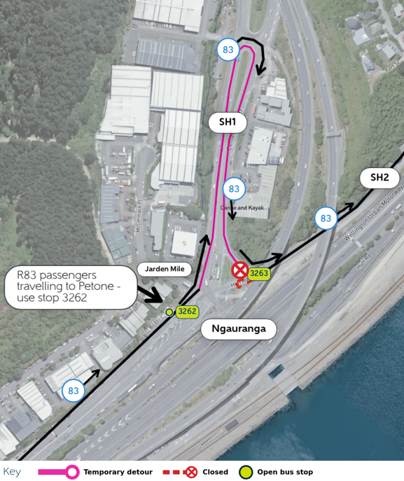 Image shows bus detour