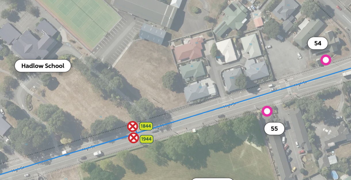 image shows temp stops